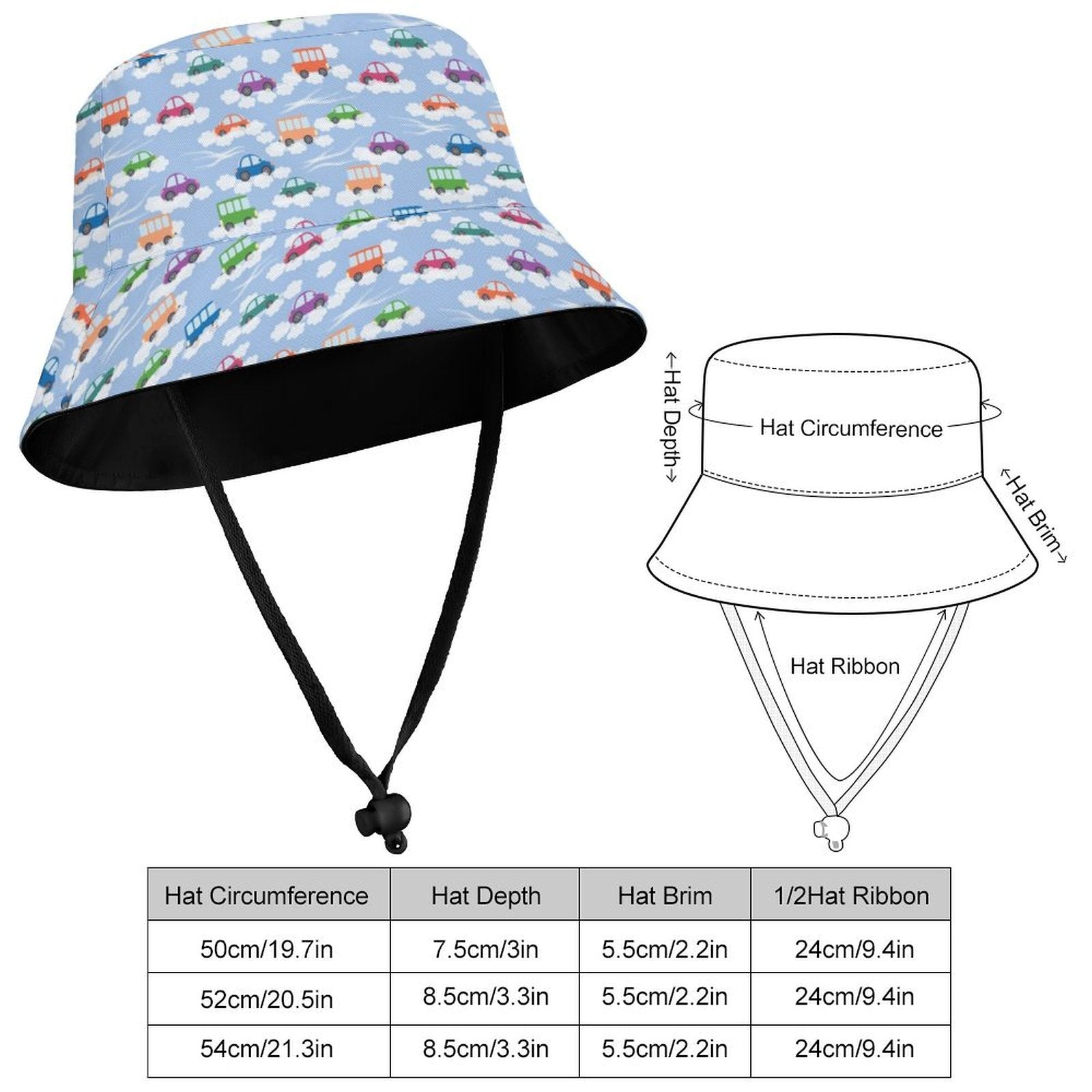 Colourful Cars Kids Bucket Hat Kids Bucket Hat Printed Offshore
