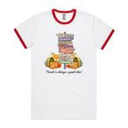 Travel Is Always A Good Idea - Staple Ringer Tee White Red Ringer T-Shirt Printed In Australia