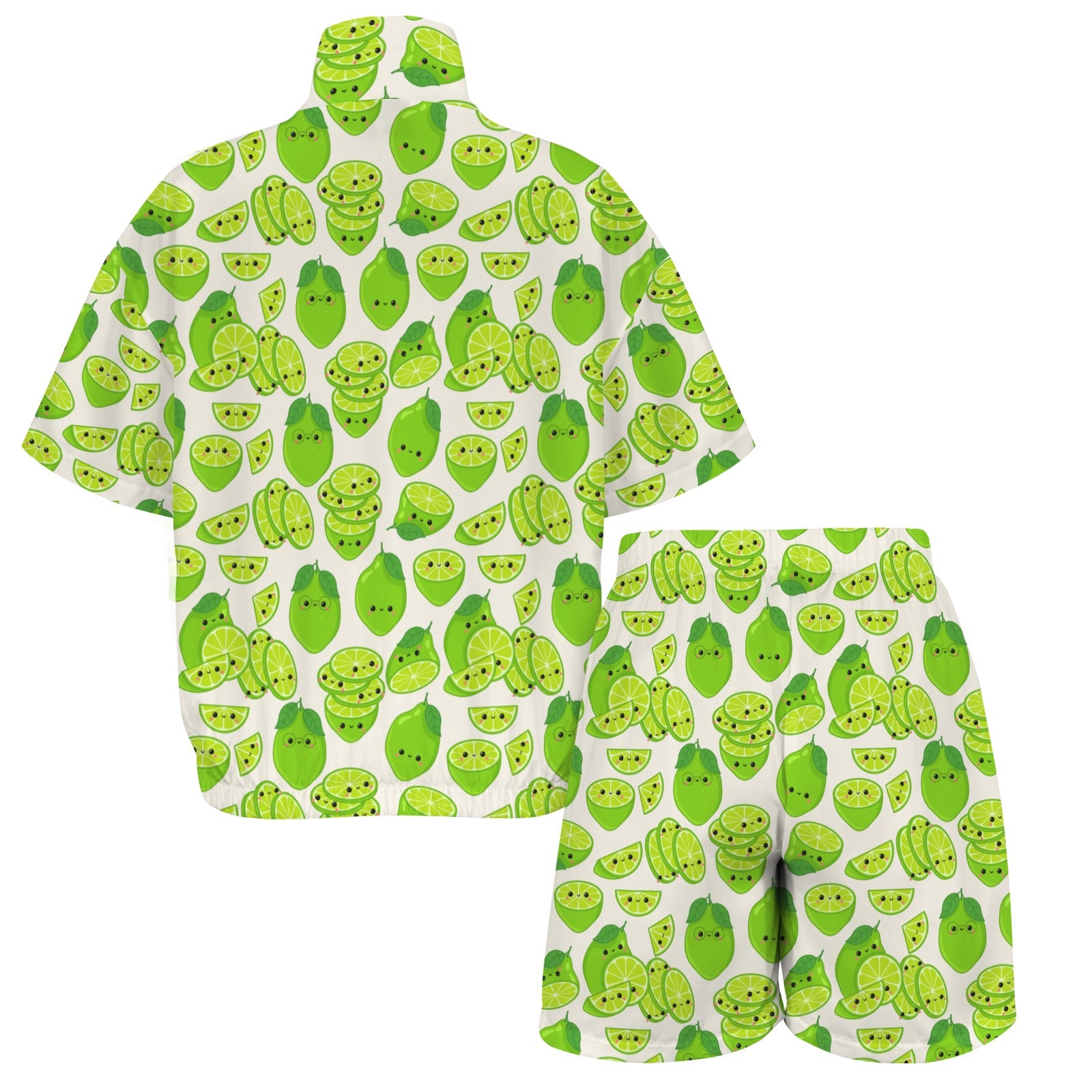 Cute Limes Women's Windbreaker Short Set Women's Windbreaker Short Set Food Printed Offshore