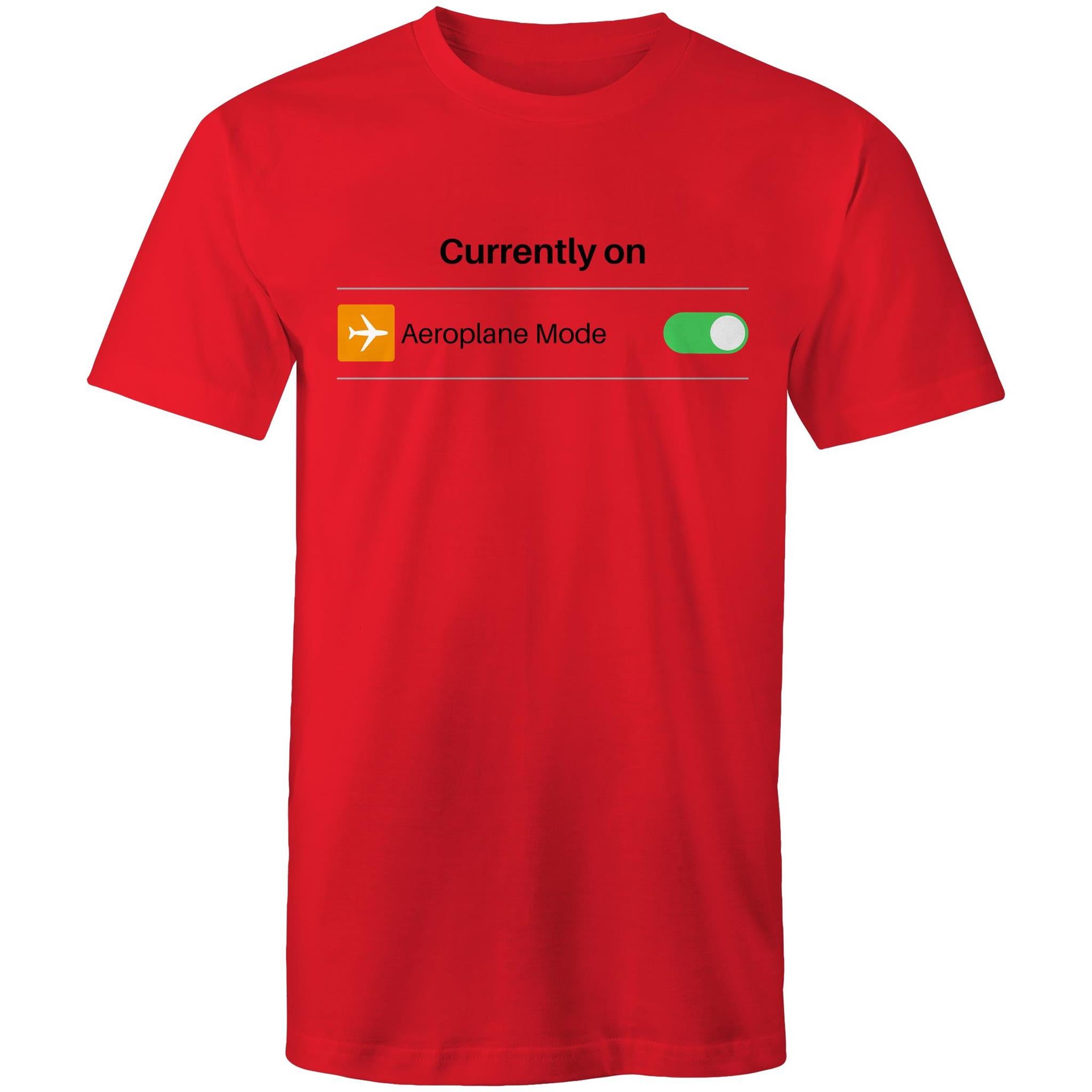 Currently On Aeroplane Mode - Mens T-Shirt Red Mens T-shirt Printed In Australia Tech