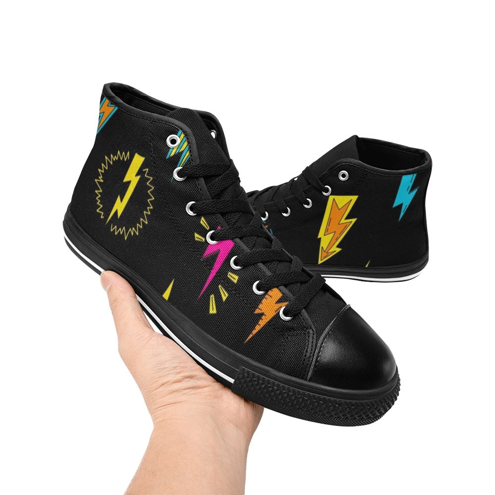 Fun Lightning - Kids High Top Canvas Shoes