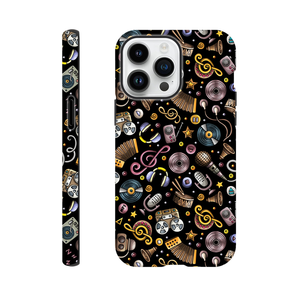 Retro Music Mix - Apple iPhone Tough case iPhone 14 Pro Max iPhone Tough Case Globally Fulfilled Music