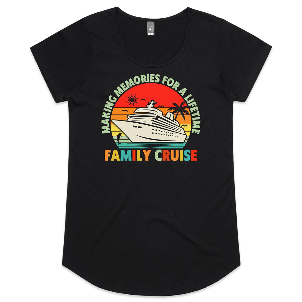Family Cruise, Making Memories For A Lifetime Womens Cruise Scoop Neck T-Shirt Black Womens Cruise Scoop Neck T-shirt Cruise Printed In Australia