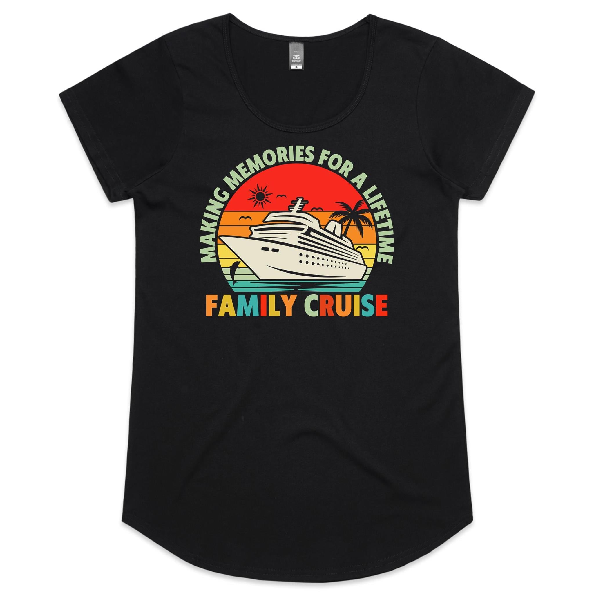 Family Cruise, Making Memories For A Lifetime Womens Cruise Scoop Neck T-Shirt Black Womens Cruise Scoop Neck T-shirt Cruise Printed In Australia