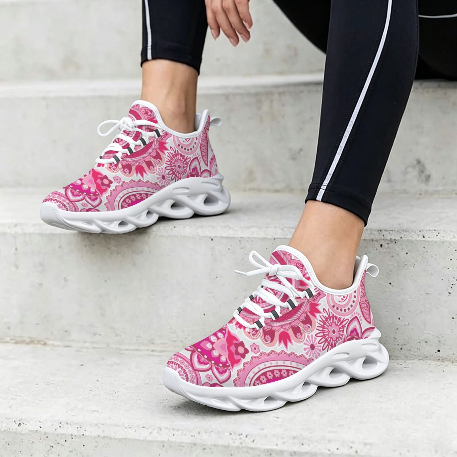 Pink Paisley Women's Twisted Sole Sneakers