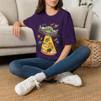 UFO Cat Abduction Unisex T-Shirt Purple Unisex Adult T-shirt animal Globally Fulfilled Sci Fi