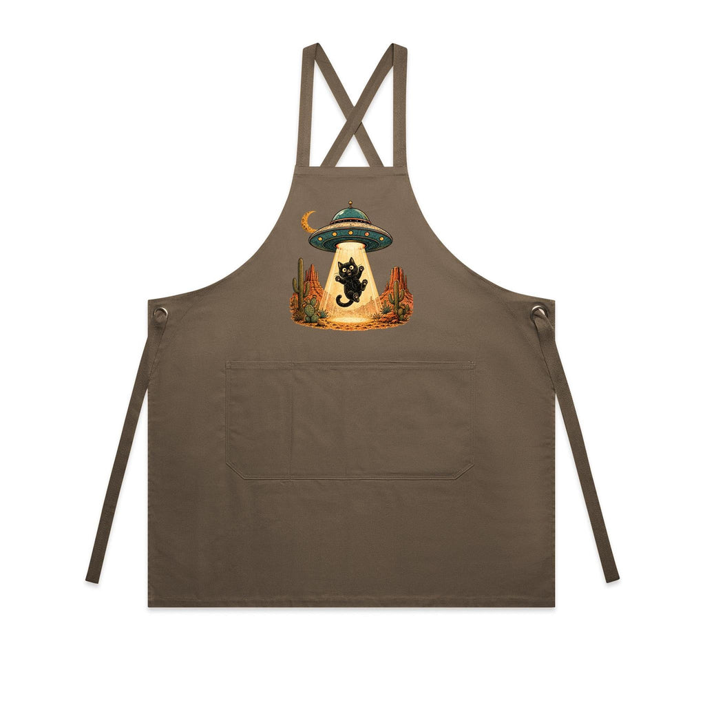 Black Cat Alien UFO Abduction AS Colour Carrie Apron