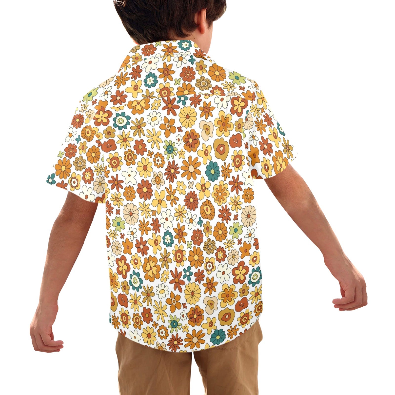 70's Style Floral Junior Kids Hawaiian Shirt