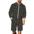 Squiggle Time Men's Lightweight Sun Hoodie & Shorts Set 4XL Men's Lightweight Sun Hoodie & Shorts Printed Offshore