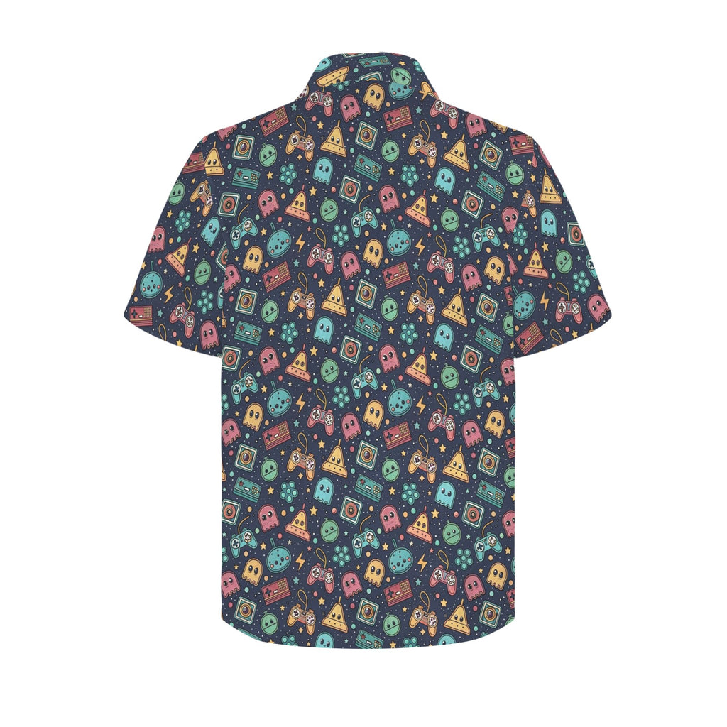 Video Game Men's Short Sleeve Hawaiian Shirt Men's Hawaiian Shirt (New) Games Printed Offshore Retro