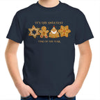 Gingerbread, It's The Sweetest Time Of The Year, Christmas - Kids Youth T-Shirt Navy Kids Christmas T-shirt Christmas Printed In Australia