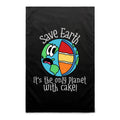 Save Earth, It's The Only Planet With Cake AS Colour Tea Towel Default Title Tea Towel Environment Food Printed In Australia