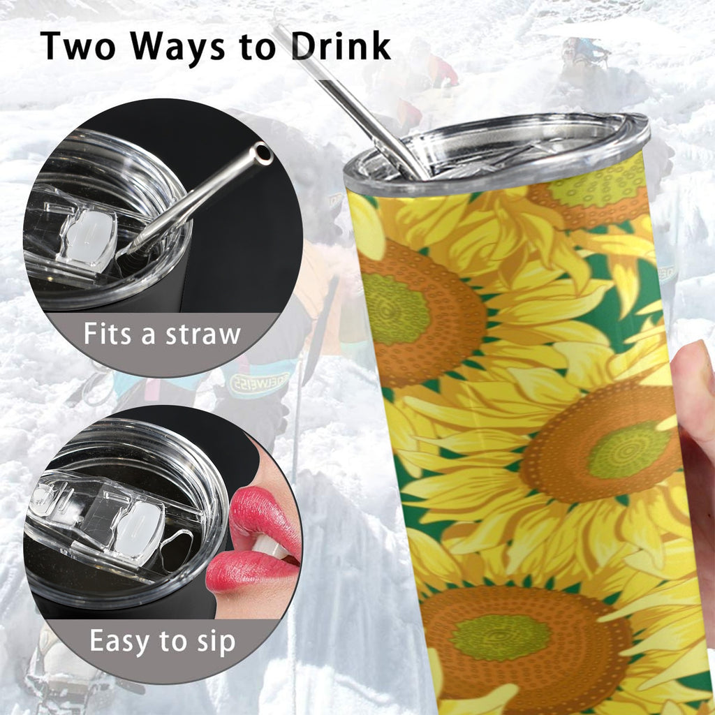 Sunflowers 20oz Tall Skinny Tumbler with Lid and Straw