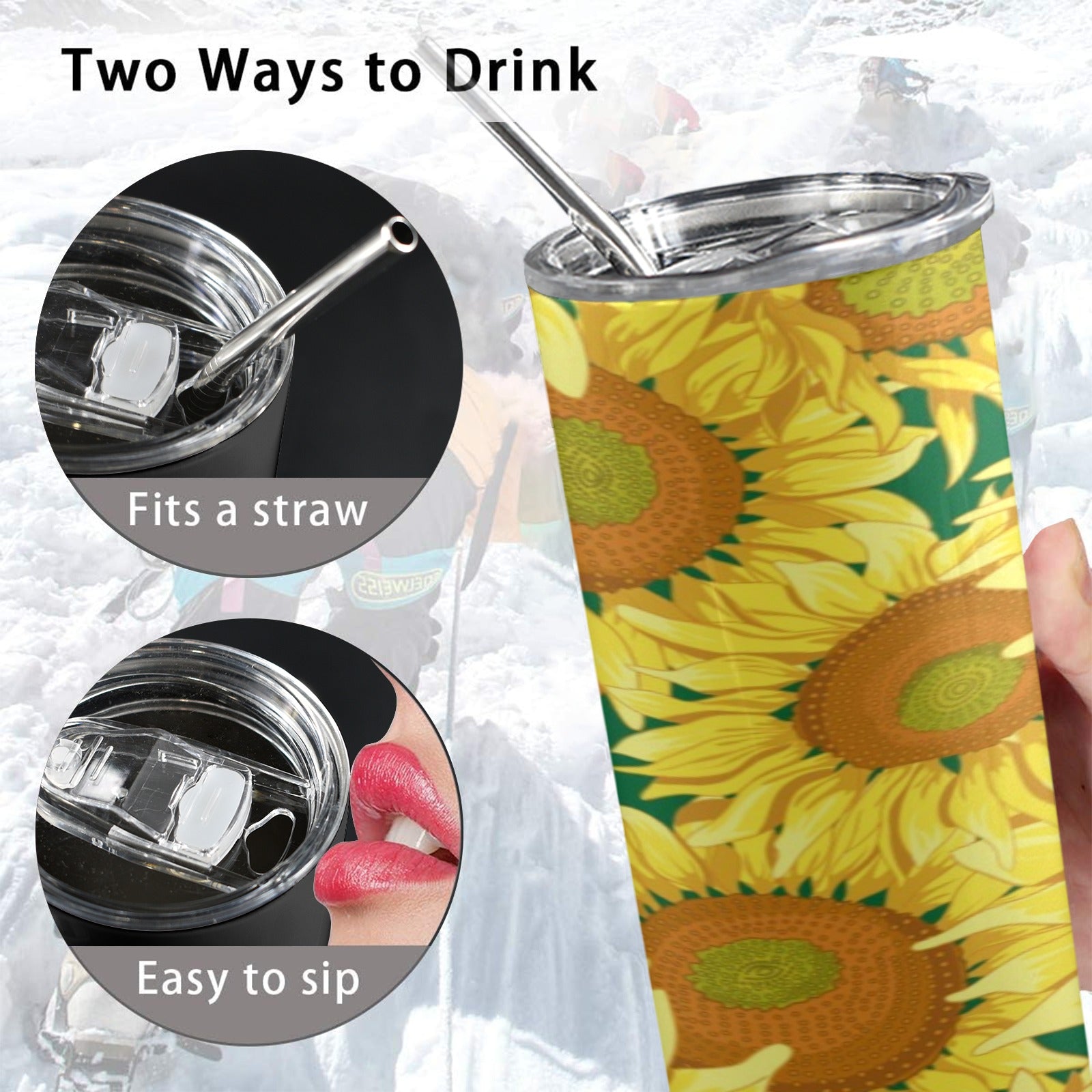 Sunflowers 20oz Tall Skinny Tumbler with Lid and Straw