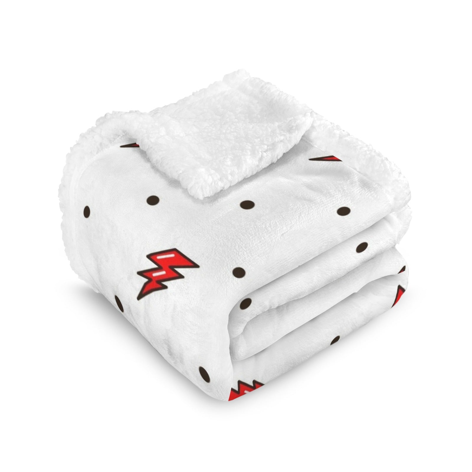 Red Lightning - Double-Layer Fleece Blanket 51"x59"