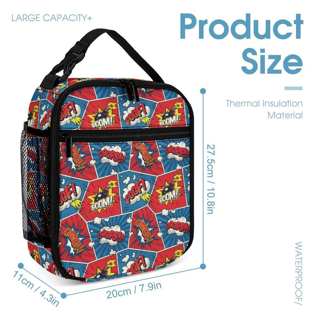 Comic Book Backpack, Lunch Bag & Pencil Case Set