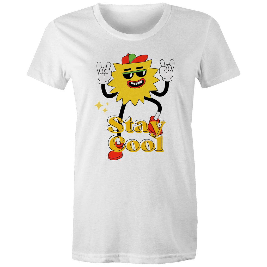 Stay Cool - Womens T-shirt White Womens T-shirt Printed In Australia