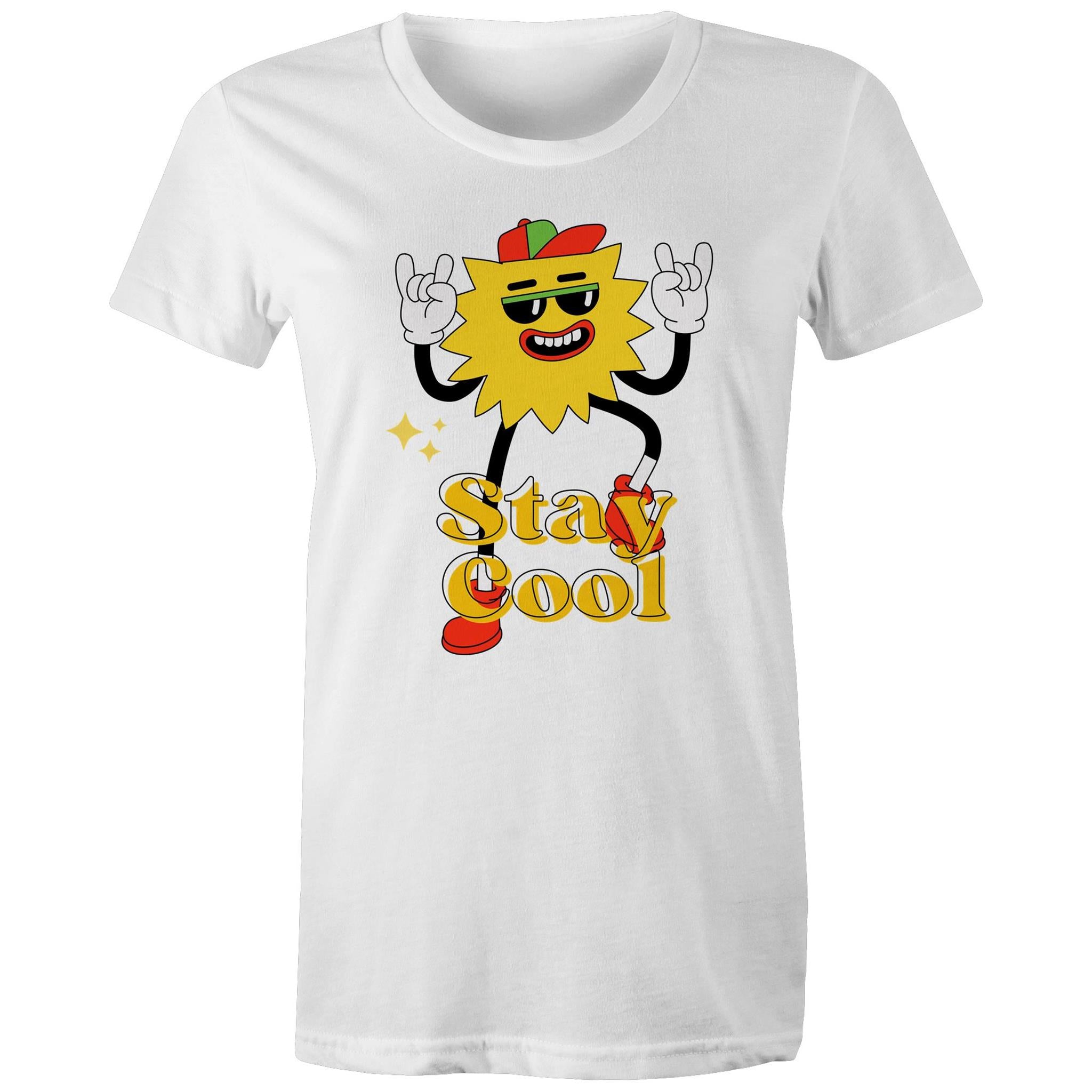 Stay Cool - Womens T-shirt White Womens T-shirt Printed In Australia