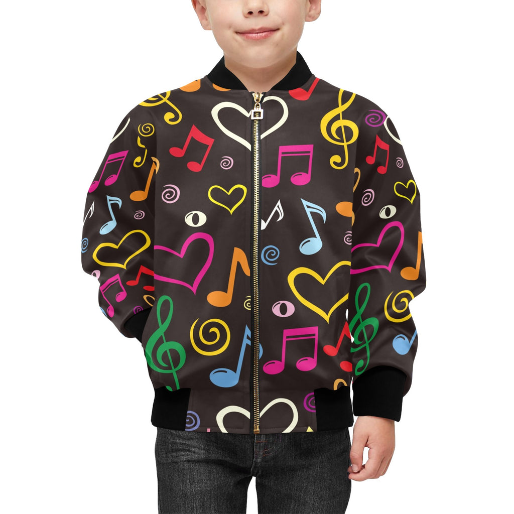Music Love Kids Bomber Jacket Kids Bomber Jacket Music Printed Offshore