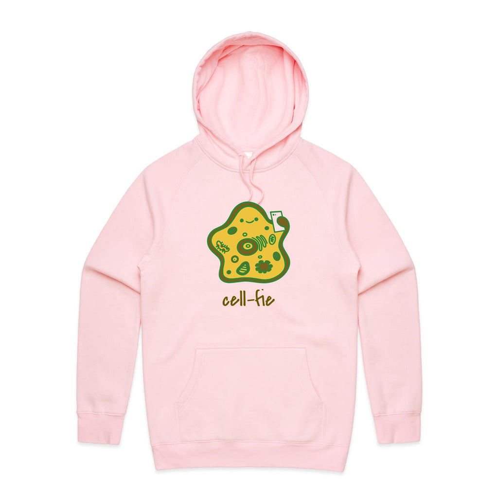 Cell-Fie, Cell Selfie - Mens Hoodie Pink Mens Hoodie Printed In Australia Science