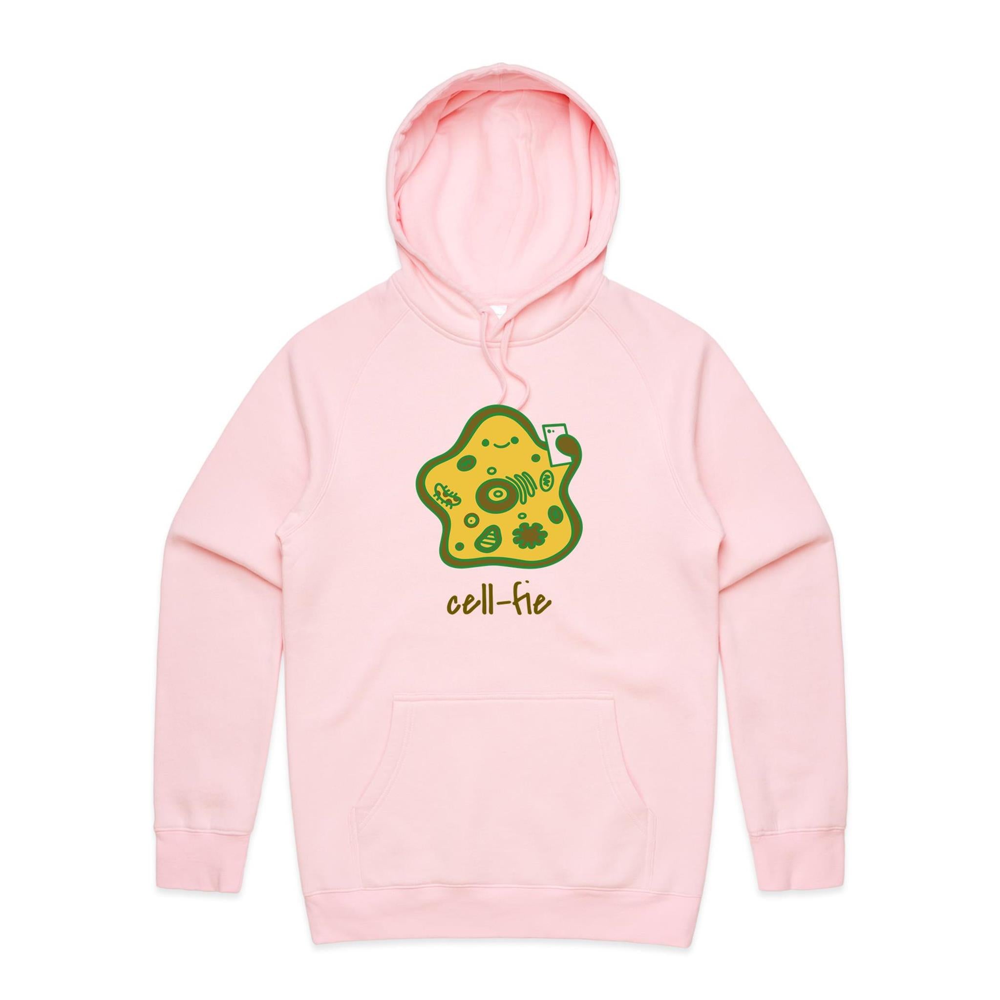 Cell-Fie, Cell Selfie - Mens Hoodie Pink Mens Hoodie Printed In Australia Science