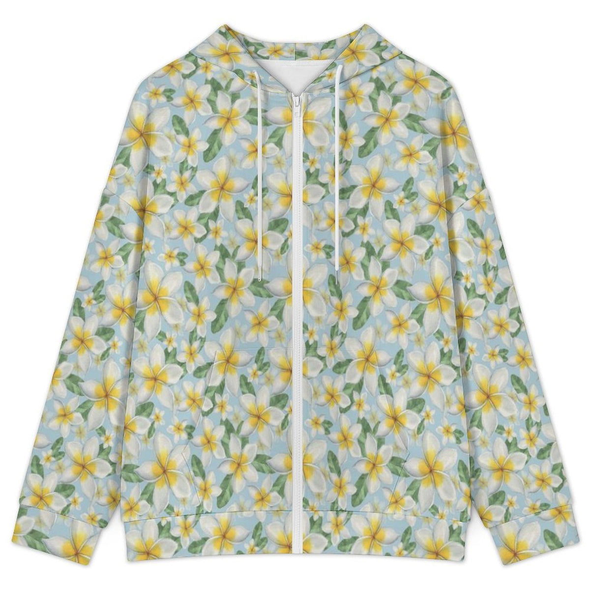 Delicate Frangipani Women's Full-Zip Hoodie