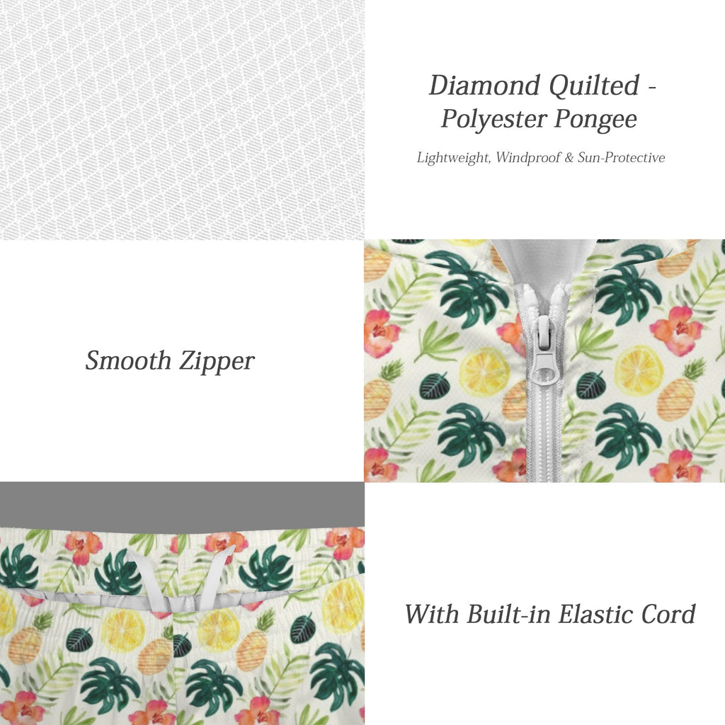 Pineapple Tropical Men's Lightweight Sun Hoodie & Shorts Set Men's Lightweight Sun Hoodie & Shorts Printed Offshore