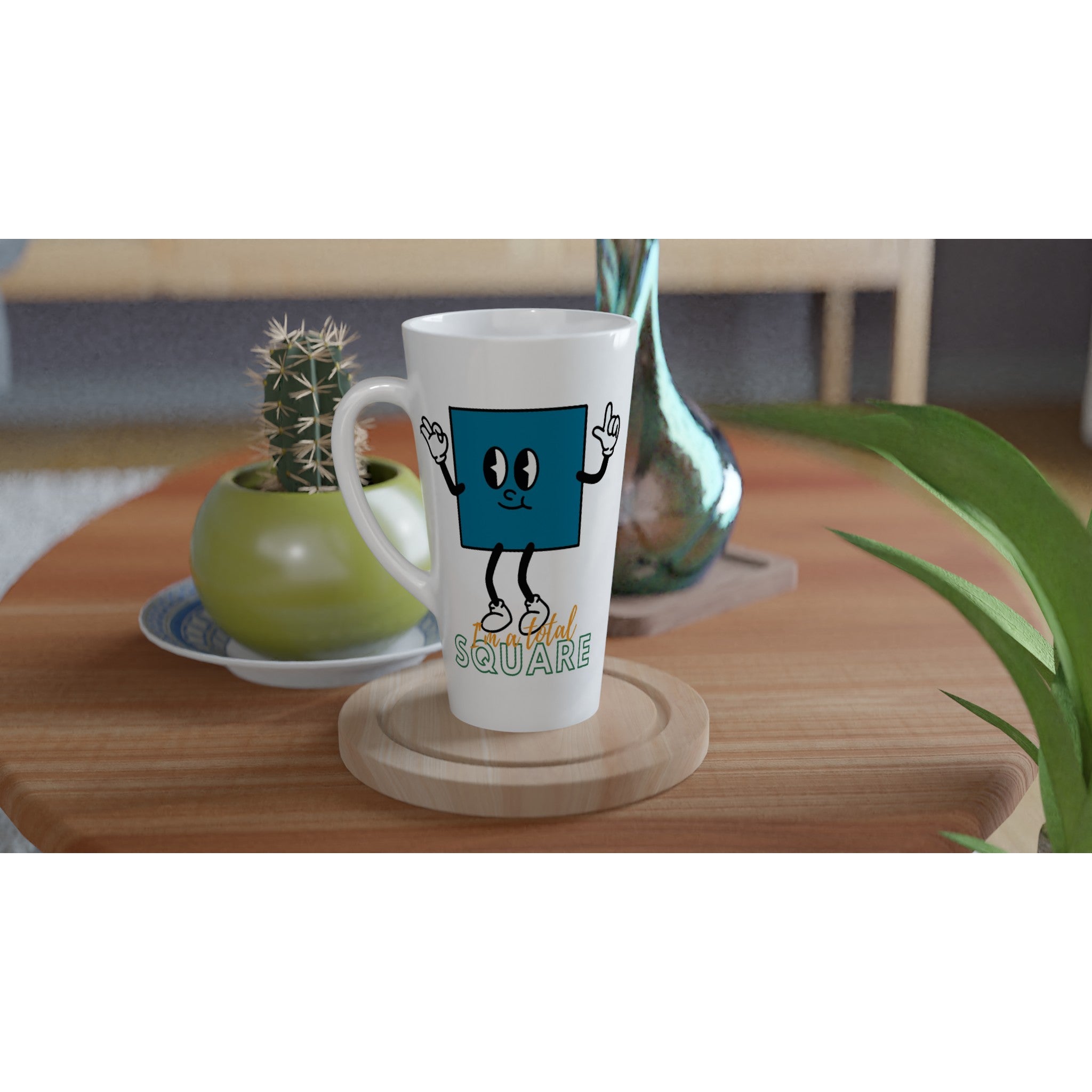 I'm A Total Square - White Latte 17oz Ceramic Mug Latte Mug Globally Fulfilled Maths