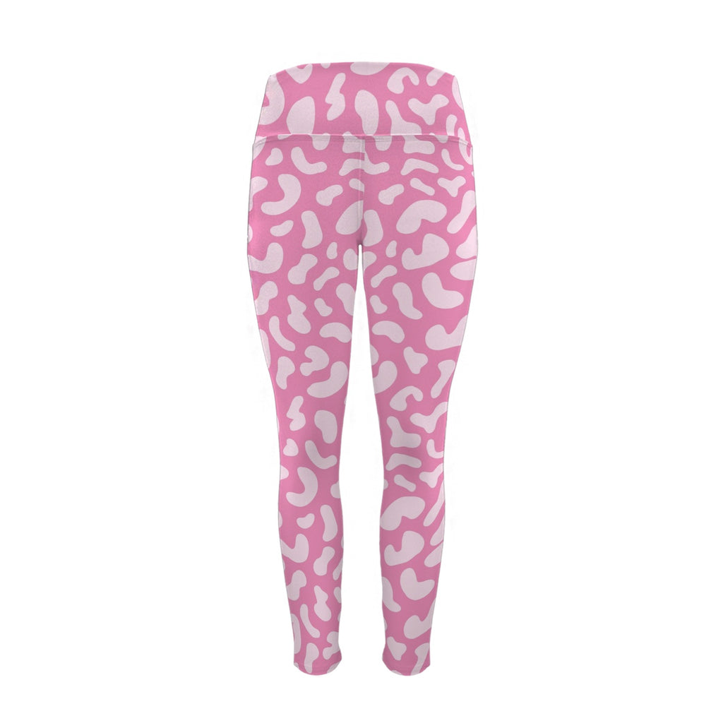Pink Leopard - Women's High Waist Pockets Yoga Leggings