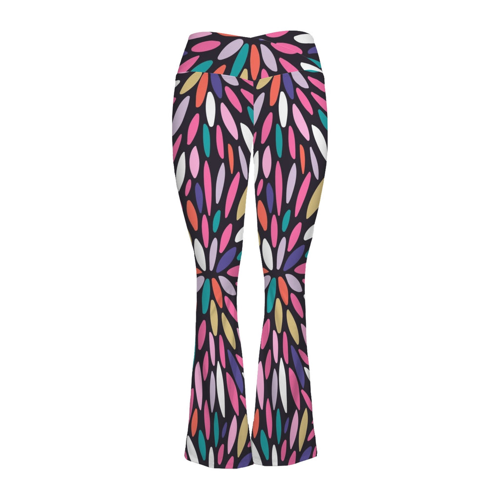 Colour Burst High Waist Crossover Tummy Control Flare Leggings High Waist Flare Leggings Printed Offshore