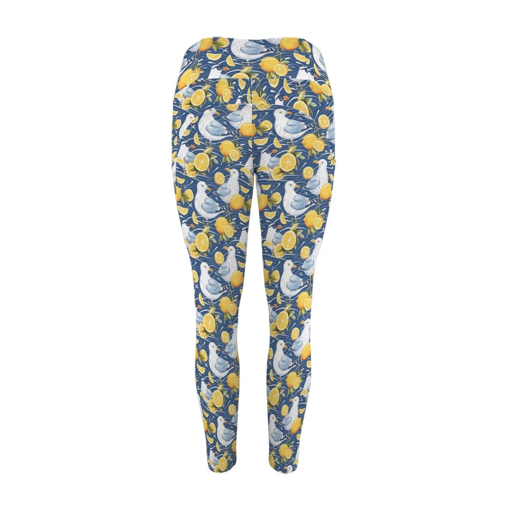 Lemon Seagull Women's High Waist Pockets Yoga Leggings Women's High Waist Pockets Yoga Leggings animal Printed Offshore