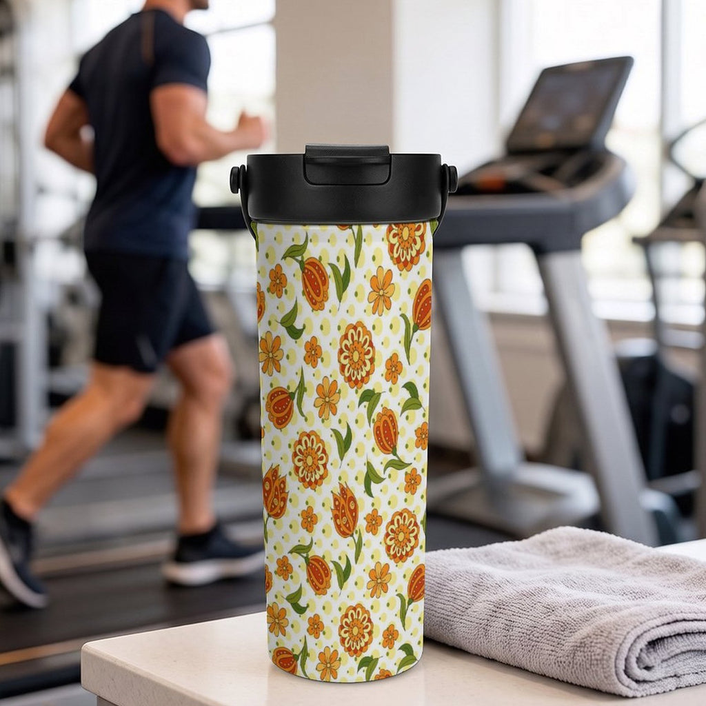 Graphic Floral 20oz Tea Tumbler with Carry Handle