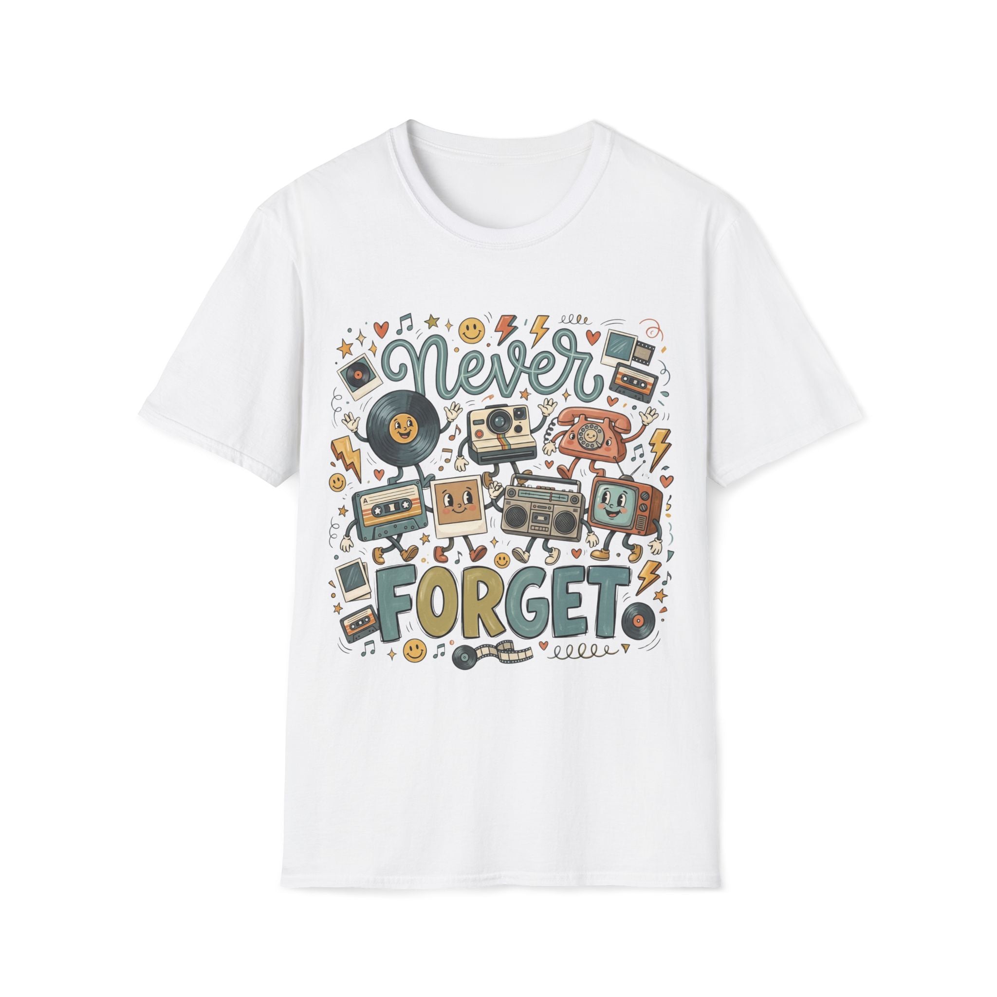 Never Forget Retro Unisex T-Shirt Unisex Adult T-shirt Globally Fulfilled Music Retro