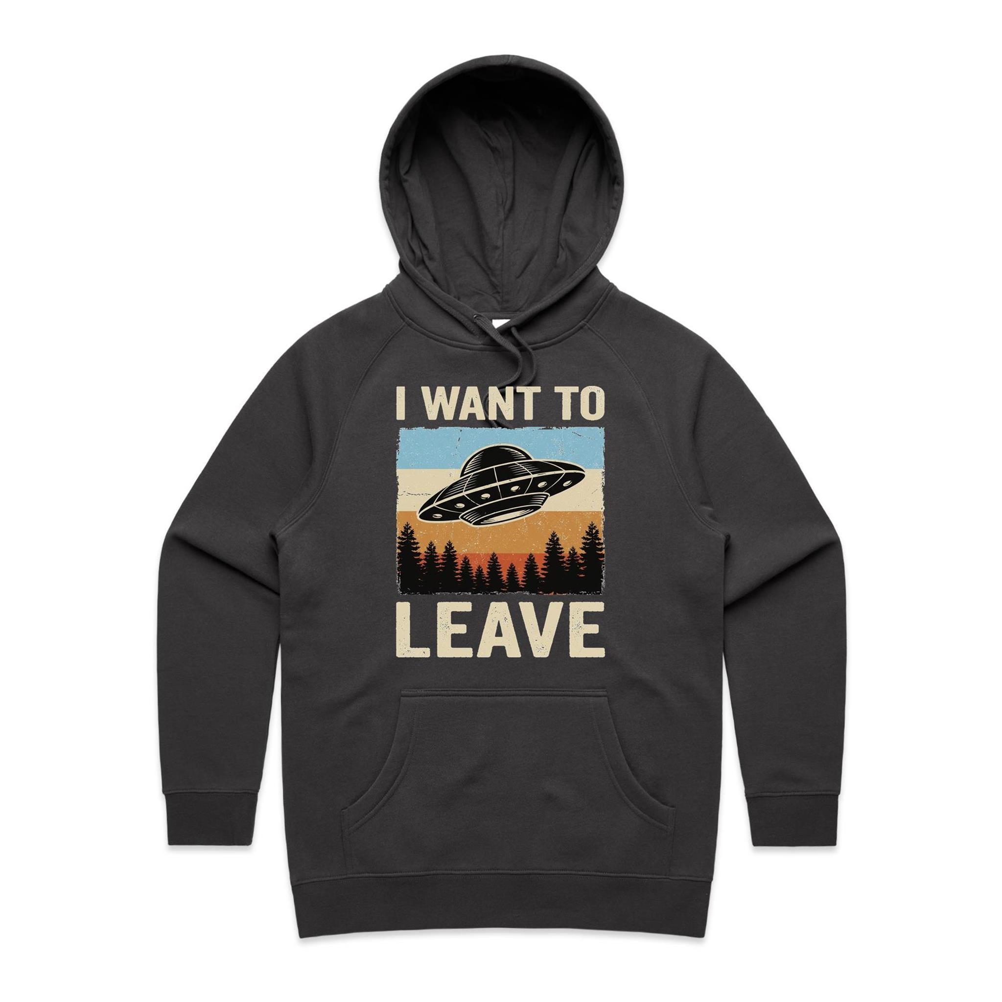 UFO I Want To Leave Women's AS Colour Hoodie