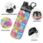 Cute Monsters - Insulated Water Bottle with Dual-Use Lid (18oz) Insulated Water Bottle with Dual-Use Lid (18oz) Printed Offshore Sci Fi