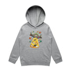 UFO Cat Abduction Kid's AS Colour Hoodie Grey Marle Kids Hoodie animal Printed In Australia Sci Fi