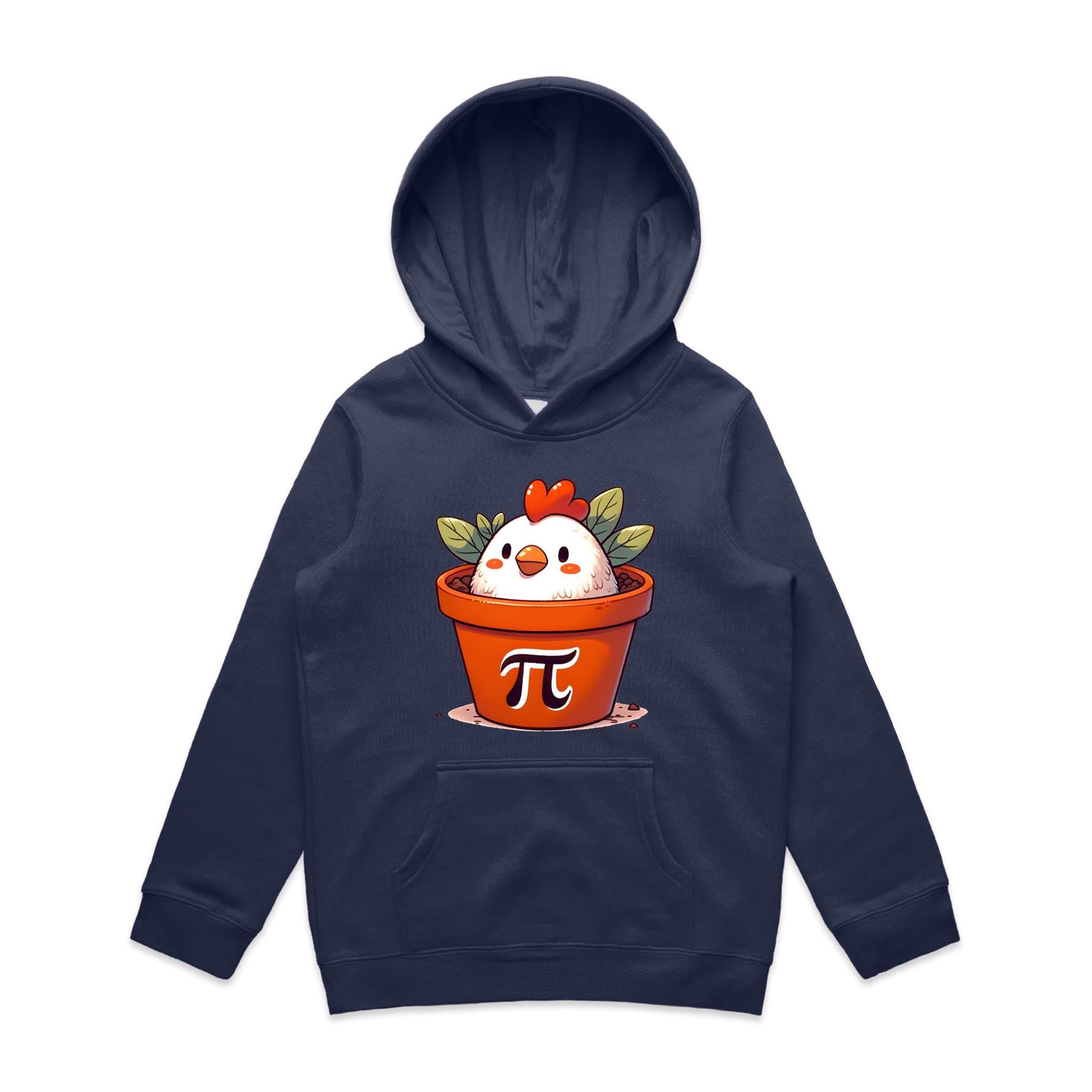 Chicken Pot Pi, Maths - Kids Hoodie Midnight Blue Kids Hoodie Printed In Australia