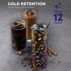 Musical Notes 20oz Tall Skinny Tumbler with Lid and Straw