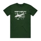 How Planes Fly Men's AS Colour T-shirt Forest Green Mens T-shirt Printed In Australia Science