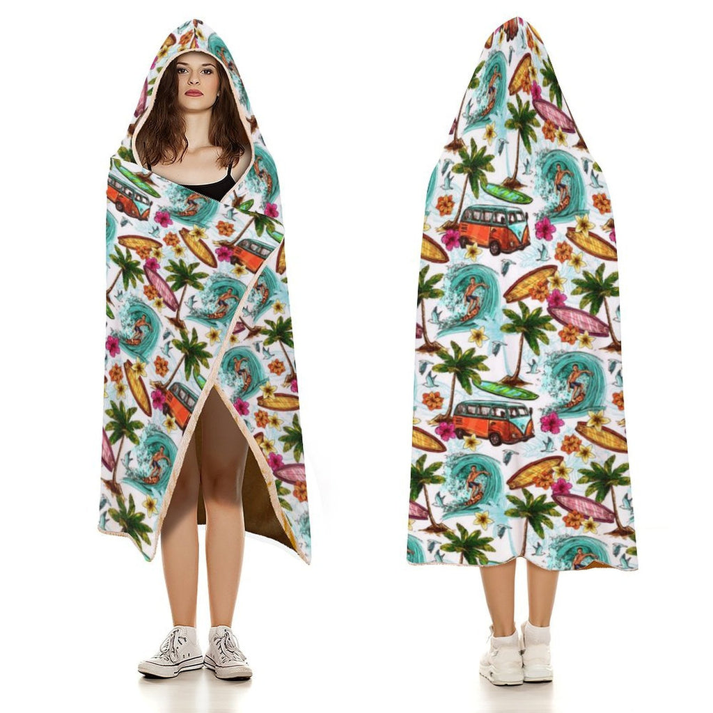 Surfing Safari Kids Hooded Blanket 100cm x 130cm