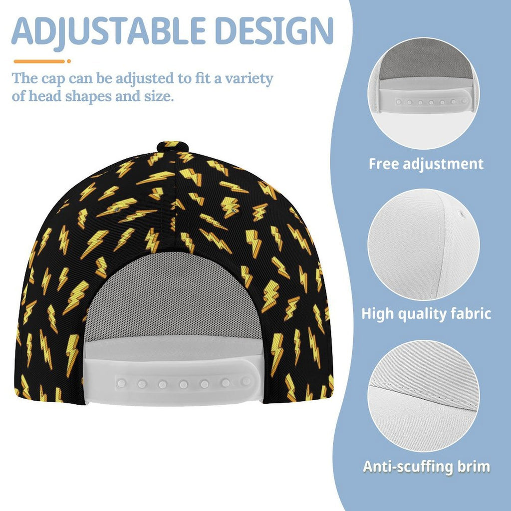 Lightning Bolts Kids Baseball Cap Kids Baseball Hat comic Printed Offshore