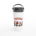 Fab Four, Merry Christmas White 15oz Stainless Steel Travel Mug Default Title Christmas Travel Mug Christmas Globally Fulfilled