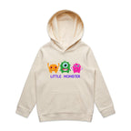Little Monster - Kids Hoodie Ecru Kids Hoodie Printed In Australia