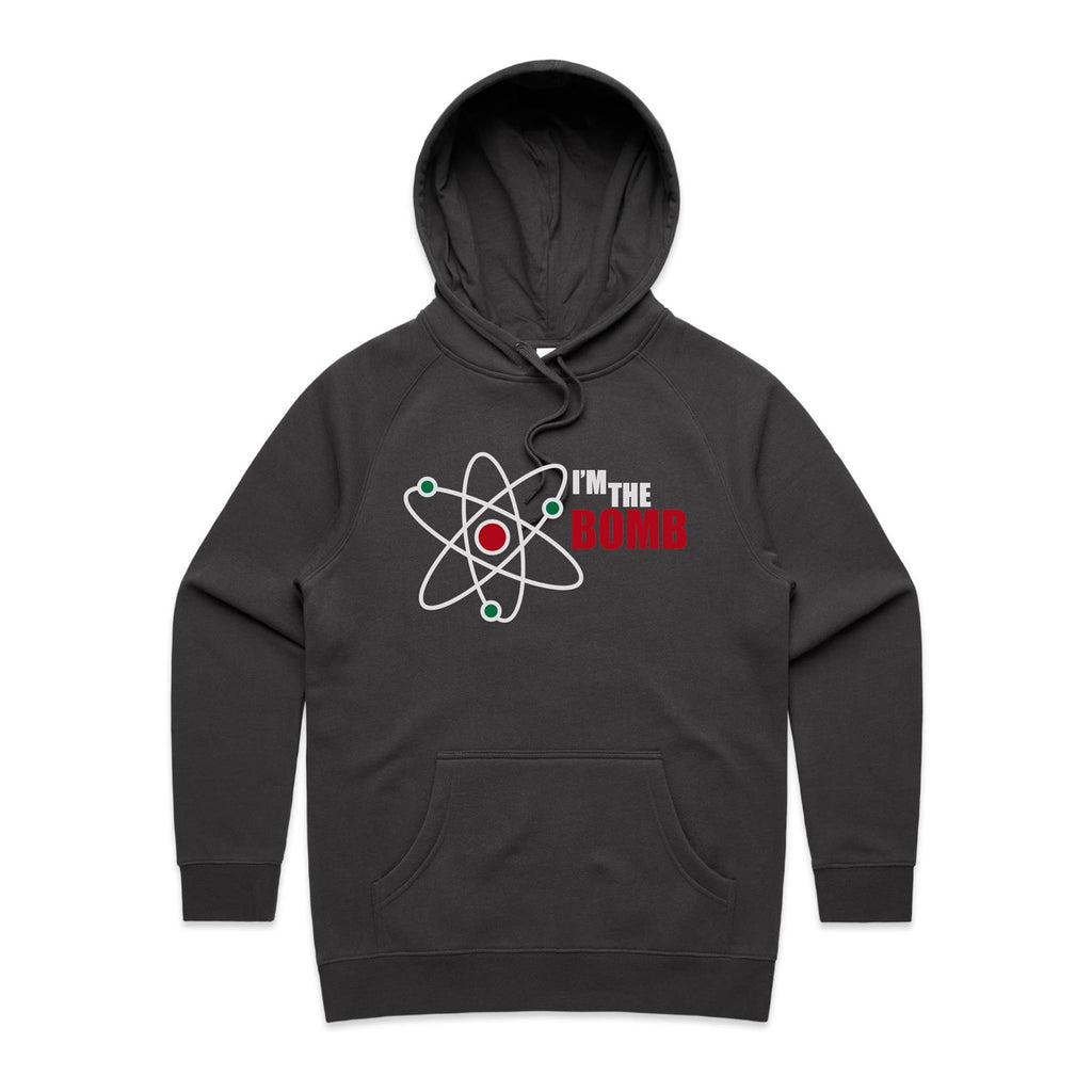 Atom, I'm The Bomb - Womens Hoodie Coal Womens Hoodie Printed In Australia Science