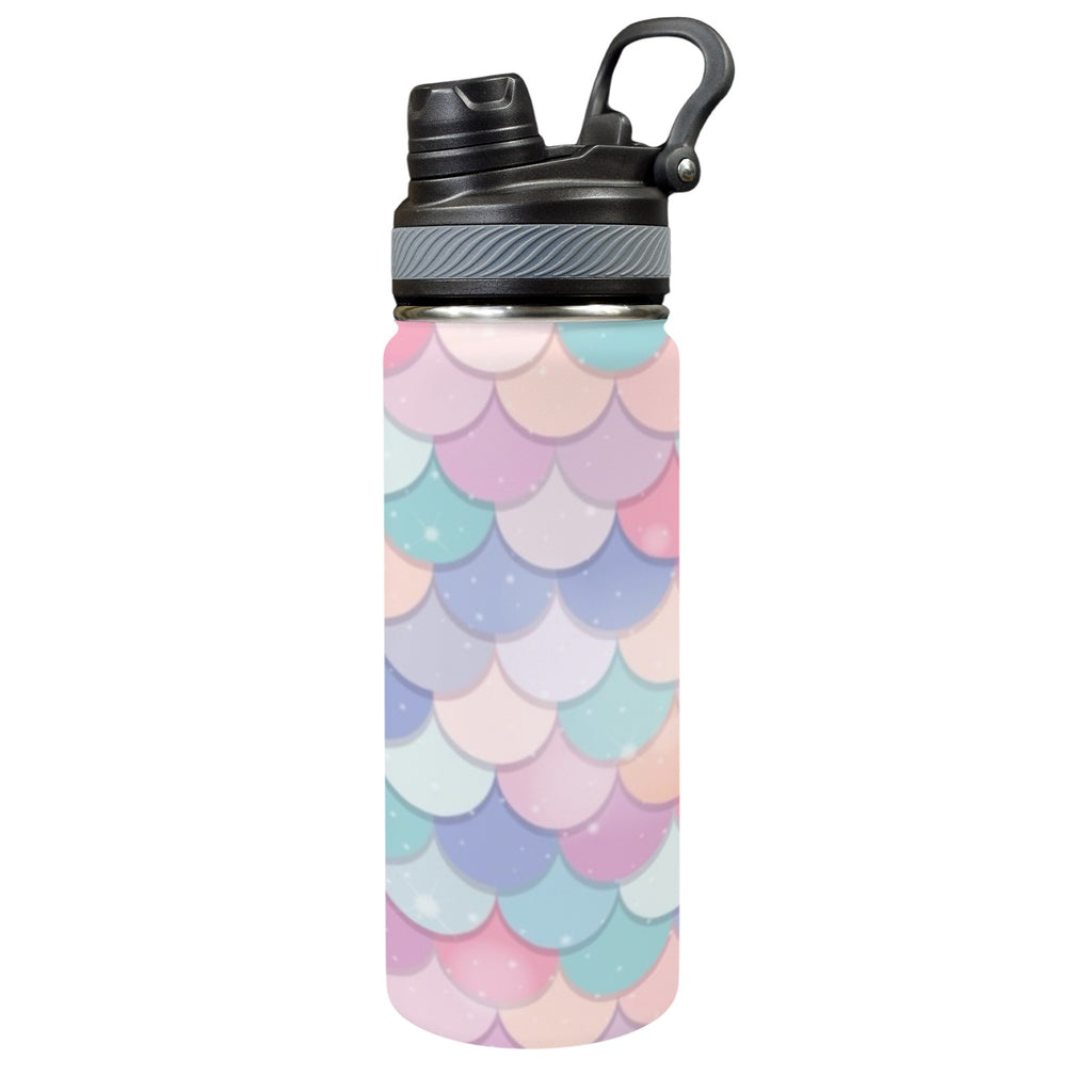 Mermaid Scales - Insulated Water Bottle with Dual-Use Lid (18oz) One Size Insulated Water Bottle with Dual-Use Lid (18oz) Printed Offshore