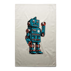 Robot - AS Colour Tea Towel Cream One Size Tea Towel Printed In Australia Sci Fi