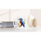Personalise - Kingfisher, Australian Birds - White 15oz Ceramic Mug Personalised 15oz Mug animal Globally Fulfilled