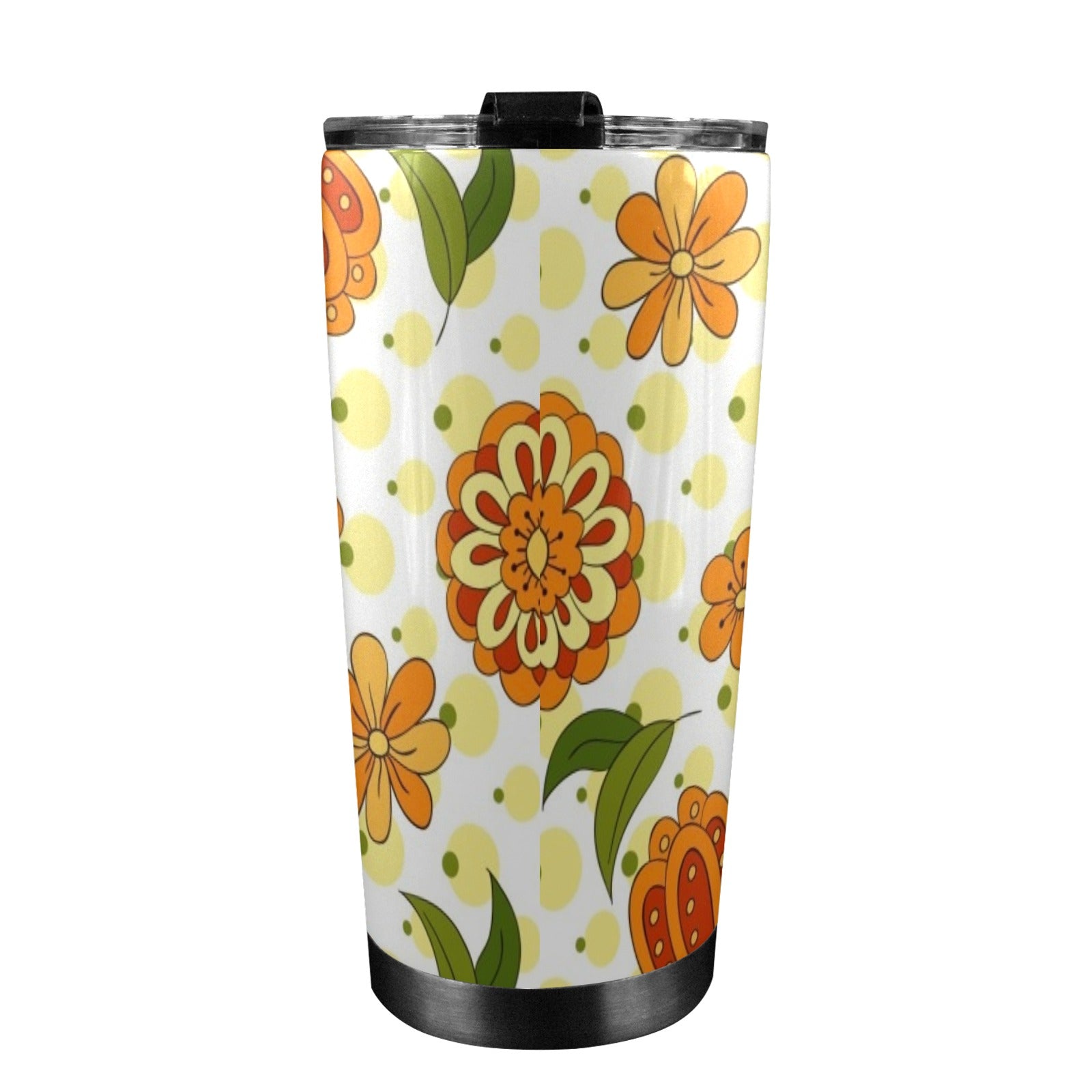 Graphic Floral 20oz Mobile Tumbler with Lid (Black Lock) 20oz Travel Mug Plants Printed Offshore