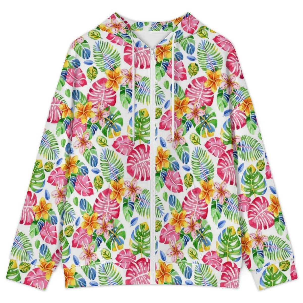 Bright Painted Topical Women's Full-Zip Hoodie