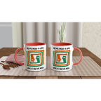 Personalised - All We Need Is Love - White 11oz Ceramic Mug with Colour Inside Personalised 11oz Mug customise Globally Fulfilled Music personalise